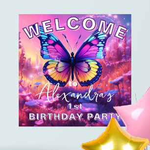 Enchanting Dreamy Magical Butterfly Birthday Poster