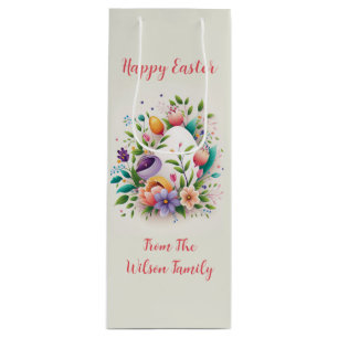 Enchanting Easter Egg Pattern  Wine Gift Bag