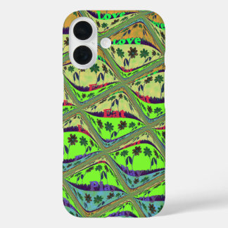 Enchanting Eclectic Garden Chequered Floral Beauty iPhone 16 Case