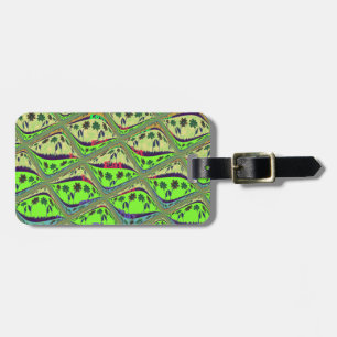 Enchanting Eclectic Garden Chequered Floral Beauty Luggage Tag