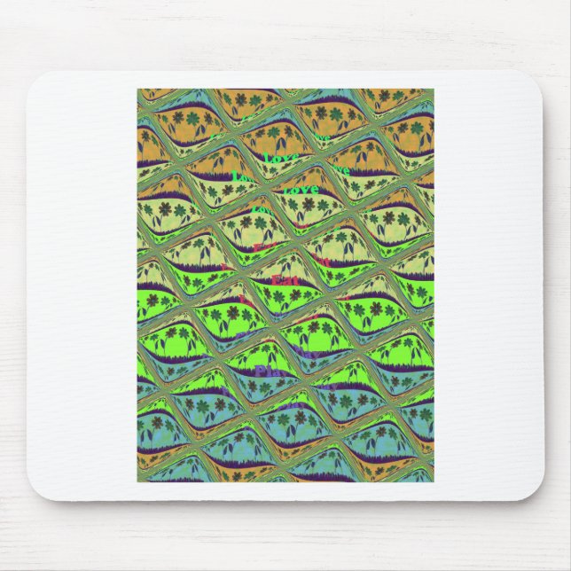 Enchanting Eclectic Garden Chequered Floral Beauty Mouse Mat (Front)