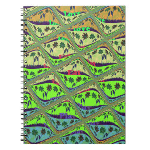 Enchanting Eclectic Garden Chequered Floral Beauty Notebook