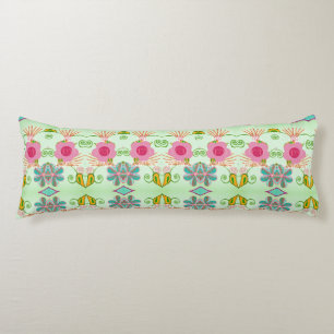 Enchanting Eclectic Garden: Diverse Floral Beauty Body Cushion