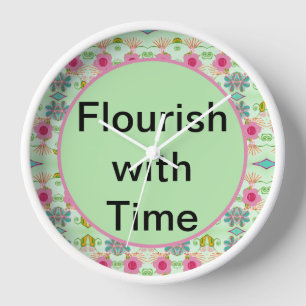 Enchanting Eclectic Garden: Diverse Floral Beauty Clock