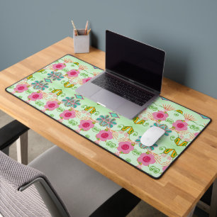 Enchanting Eclectic Garden: Diverse Floral Beauty Desk Mat