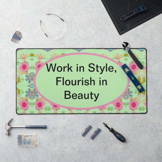 Enchanting Eclectic Garden: Diverse Floral Beauty Desk Mat (Workstation)
