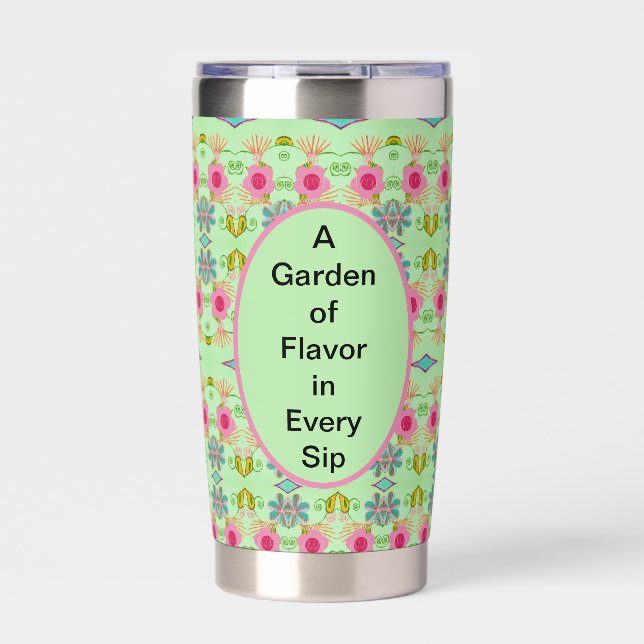 Enchanting Eclectic Garden: Diverse Floral Beauty Insulated Tumbler (Front)