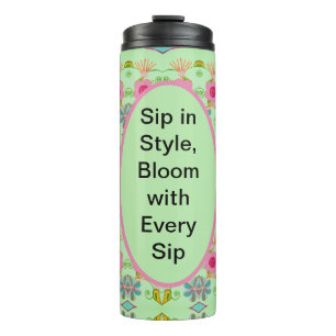 Enchanting Eclectic Garden: Diverse Floral Beauty Thermal Tumbler