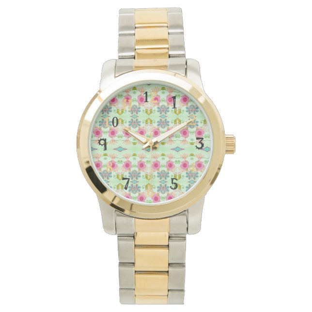Enchanting Eclectic Garden: Diverse Floral Beauty Watch (Front)