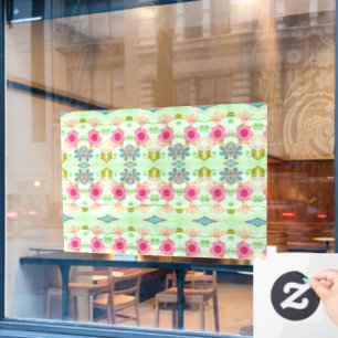Enchanting Eclectic Garden: Diverse Floral Beauty Window Cling