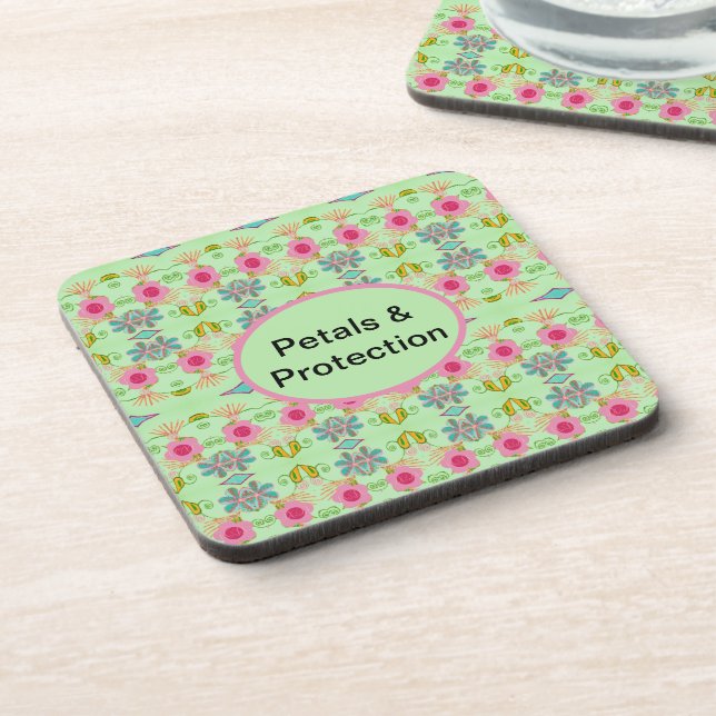 Enchanting Eclectic Garden Petals & Protection Coaster (Left Side)