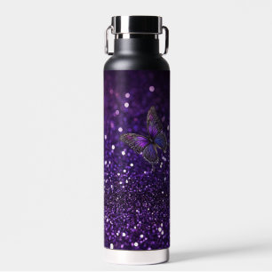 Enchanting Elegance: The Purple Sparkle Butterfly Water Bottle
