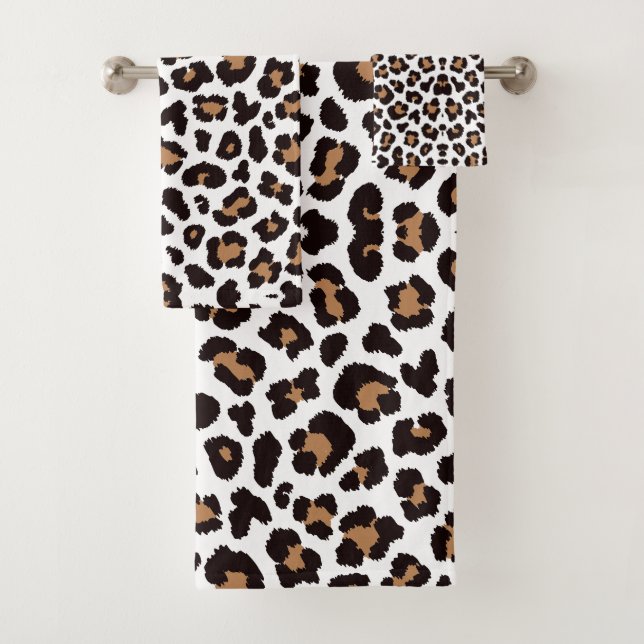 Enchanting Elegant Natural Leopard Patterns Bath Towel Set (Insitu)