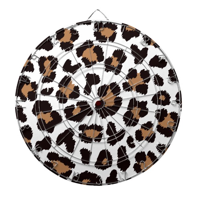 Enchanting Elegant Natural Leopard Patterns Dartboard (Front)