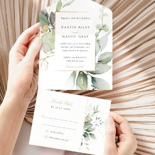 Enchanting Eucalyptus All-in-One Wedding All In One Invitation