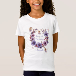 Enchanting Fairy Floral Watercolor Birthday T-Shirt
