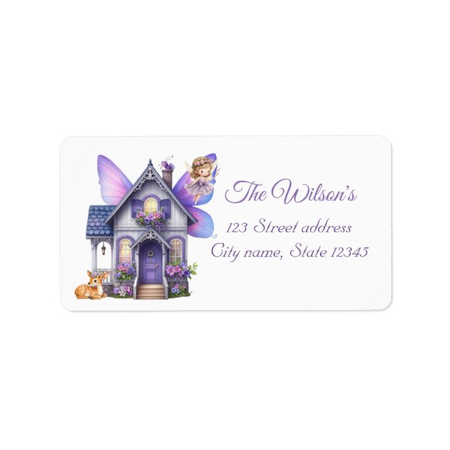 Enchanting Fairy Floral Watercolor Label (Front)