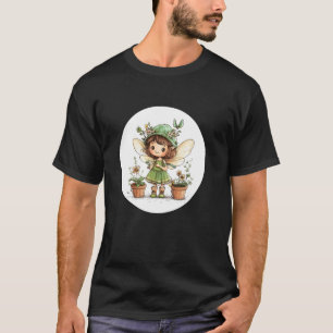 Enchanting Fairy Gardener Graphic for Springtime T-Shirt
