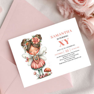 Enchanting Fairy Girl Birthday Pink Pastel invite