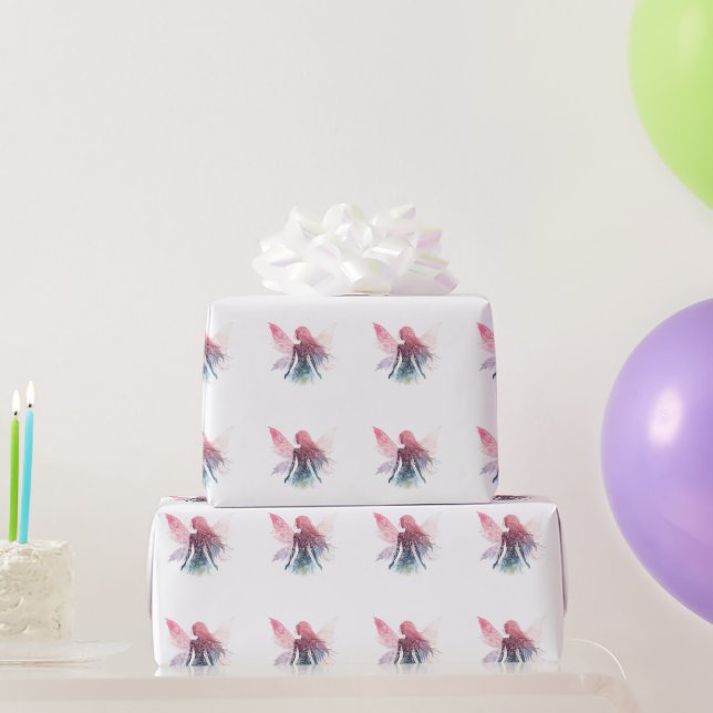 Enchanting Fairy Silhouette Wrapping Paper (Party Gifts)