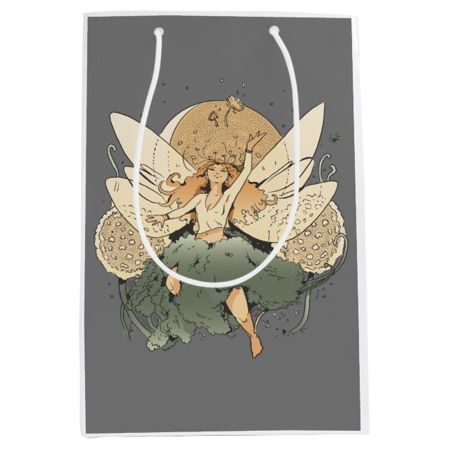 Enchanting Fairy – Whimsical Fantasy Art Medium Gift Bag (Front)