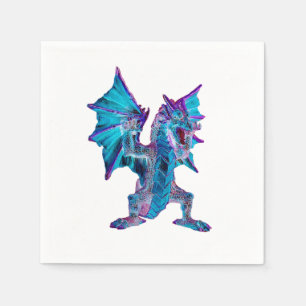 Enchanting Fantasy Aqua Dragon Mythical x 50 Napkin