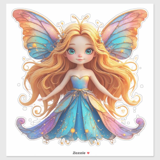 Enchanting Fantasy Fairy with Colourful Wings (Sheet)
