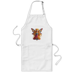 Enchanting Fantasy Fairy with Colourful Wings Long Apron