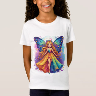 Enchanting Fantasy Fairy with Colourful Wings T-Shirt