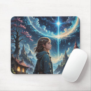 Enchanting Fantasy Night Sky Scene Mouse Mat
