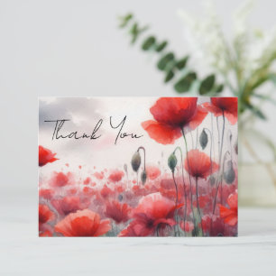 Enchanting Field of Poppies  Thank You Card