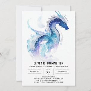Enchanting Fire-Breathing Dragon Birthday Invitation