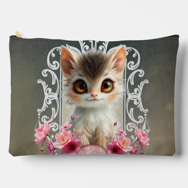 Enchanting, fluffy kitten accessory pouch (Front)