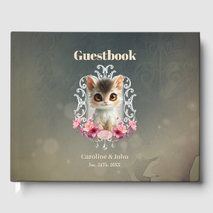 Enchanting, fluffy kitten guest book