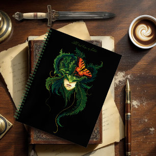 Enchanting Forest Dryad Woman Butterfly Fantasy Notebook
