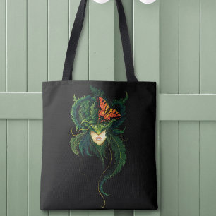 Enchanting Forest Dryad Woman Butterfly Fantasy Tote Bag