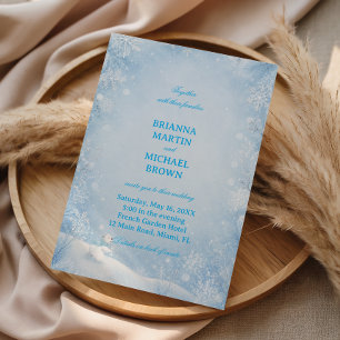 Enchanting Frosted Snowflake Winter Dreams Invitation