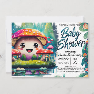 Enchanting Fungi Meadow Baby Shower Invitation