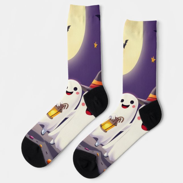 Enchanting Ghost Socks – Irresistibly Spooky Fun (Left)