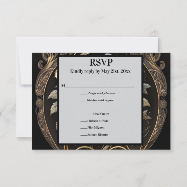 Enchanting Gold RSVP Card (Front)
