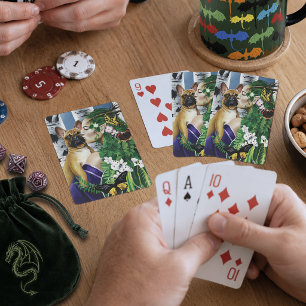 Enchanting Green Fantasy French Bulldog Dryad Playing Cards