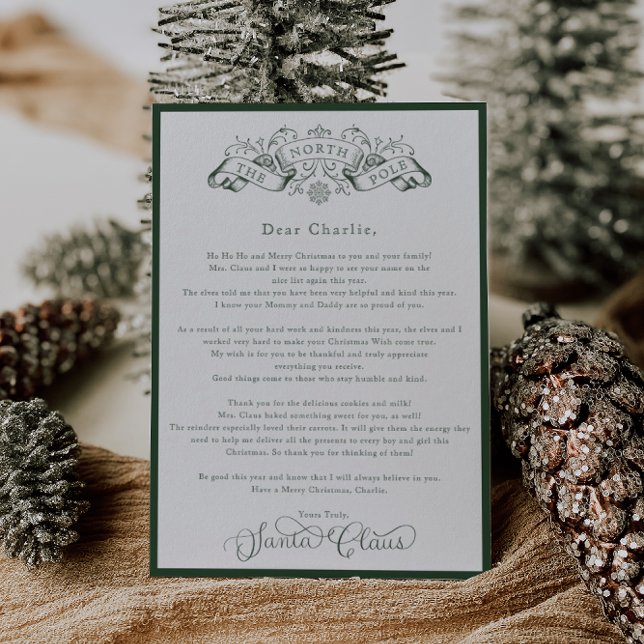 Enchanting Green Santa Claus Christmas Day Letter (Creator Uploaded)