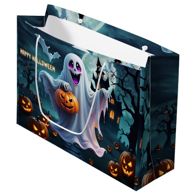 Enchanting Halloween design conveys. Large Gift Bag (Front Angled)