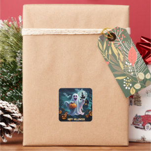 Enchanting Halloween design conveys. Square Sticker