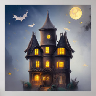 Enchanting Halloween Moonlight  Poster
