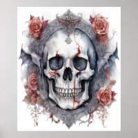 Enchanting Halloween Vampire Skull Art