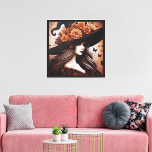 Enchanting Halloween Woman Wall Art - Autumnal