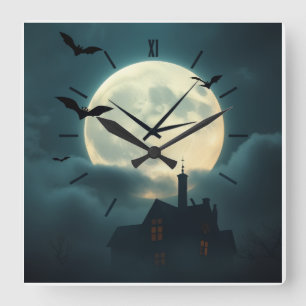 Enchanting Haunted Moon Clock   Luxury Gothic Art
