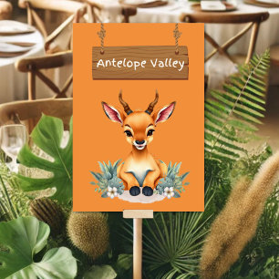  Enchanting Jungle Safari Antelope Table Sign Number