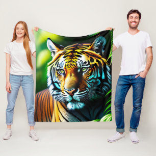 Enchanting Jungle Tiger - Fierce And Free Fleece Blanket